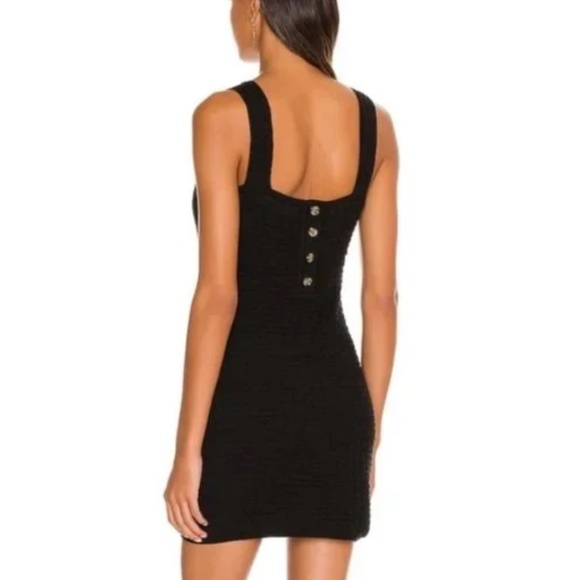 Free People Beach Black Waffle Knit Sleeveless Mini Dress SZ Med - Picture 9 of 12